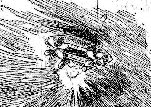 Ilustración de prensa de la ola de dirigibles misteriosos de 1896-97