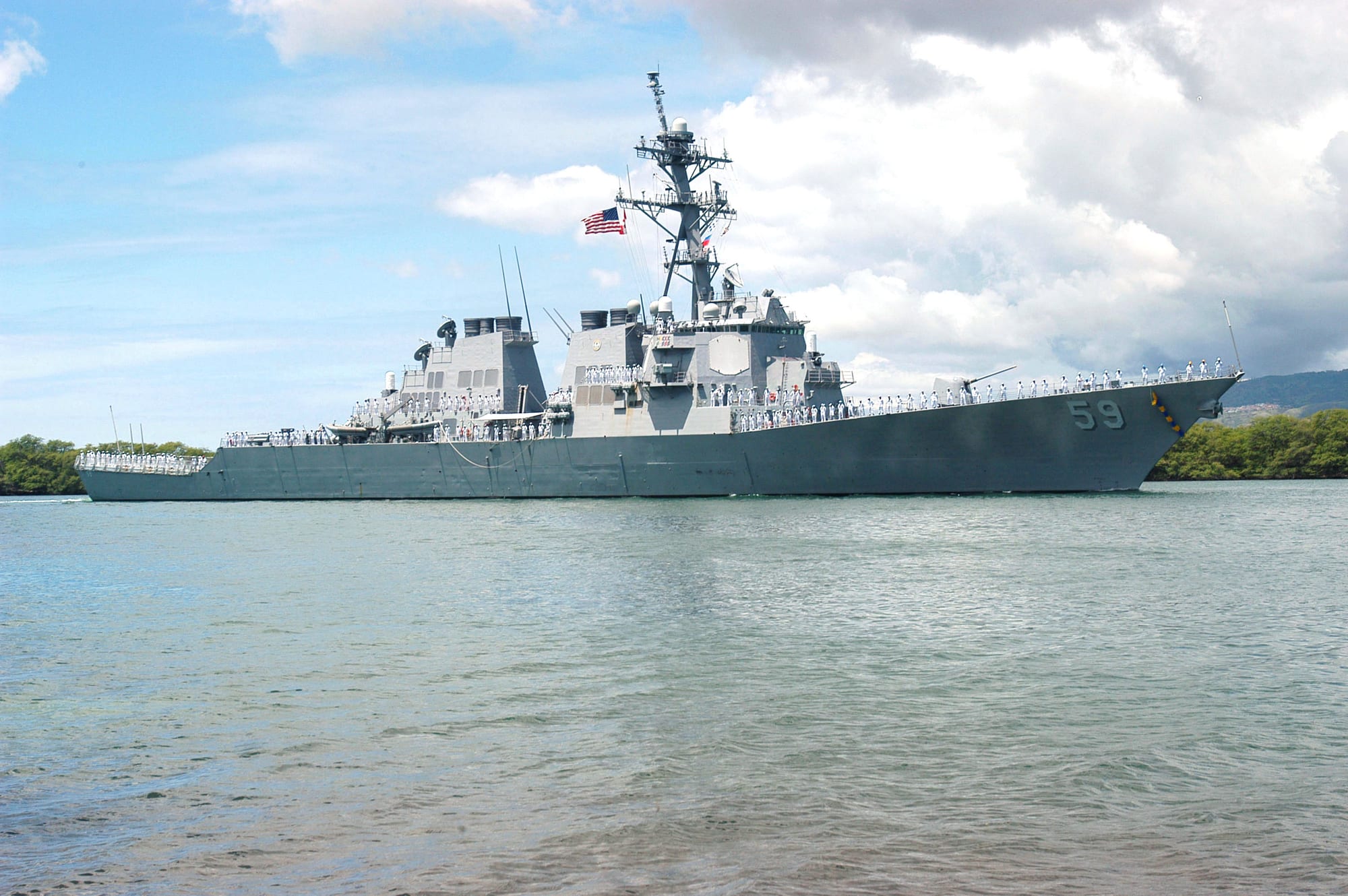 Contexto · el USS Russell (DDG-59), buque del vídeo de la 'pirámide' de 2019