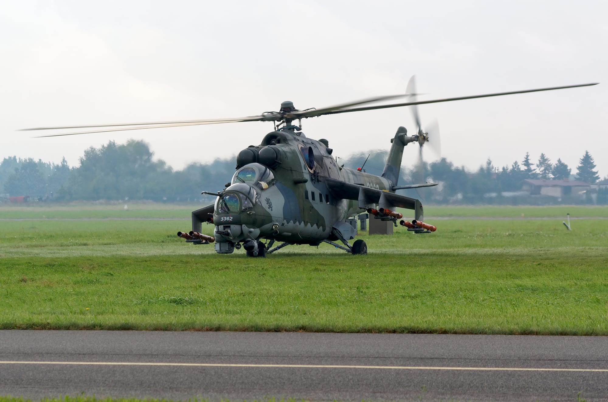 Contexto · un helicóptero Mil Mi-24, el tipo implicado en el incidente de Vranov nad Dyjí